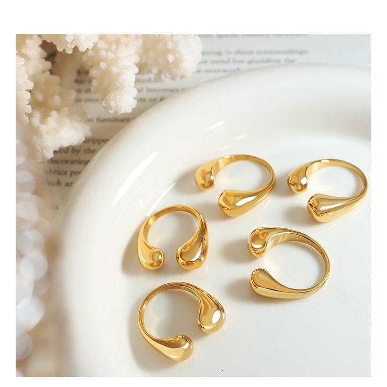 Nhẫn titan vintage kiểu hở 2 đầu to nhỏ không gỉ WR2217