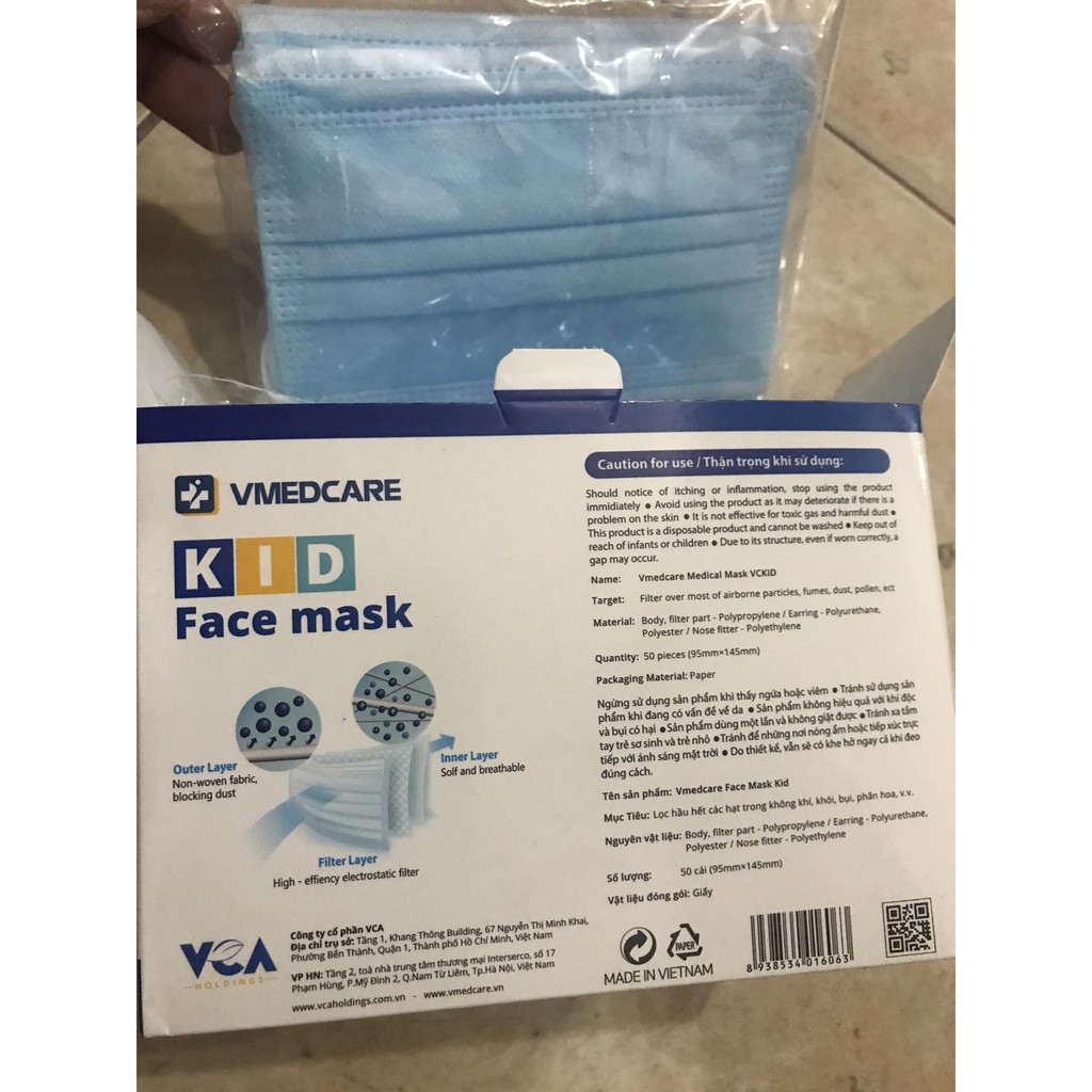 Khẩu Trang Trẻ Em Kháng Khuẩn. hộp 50 chiếc [Sãn Hàng] | BigBuy360 - bigbuy360.vn
