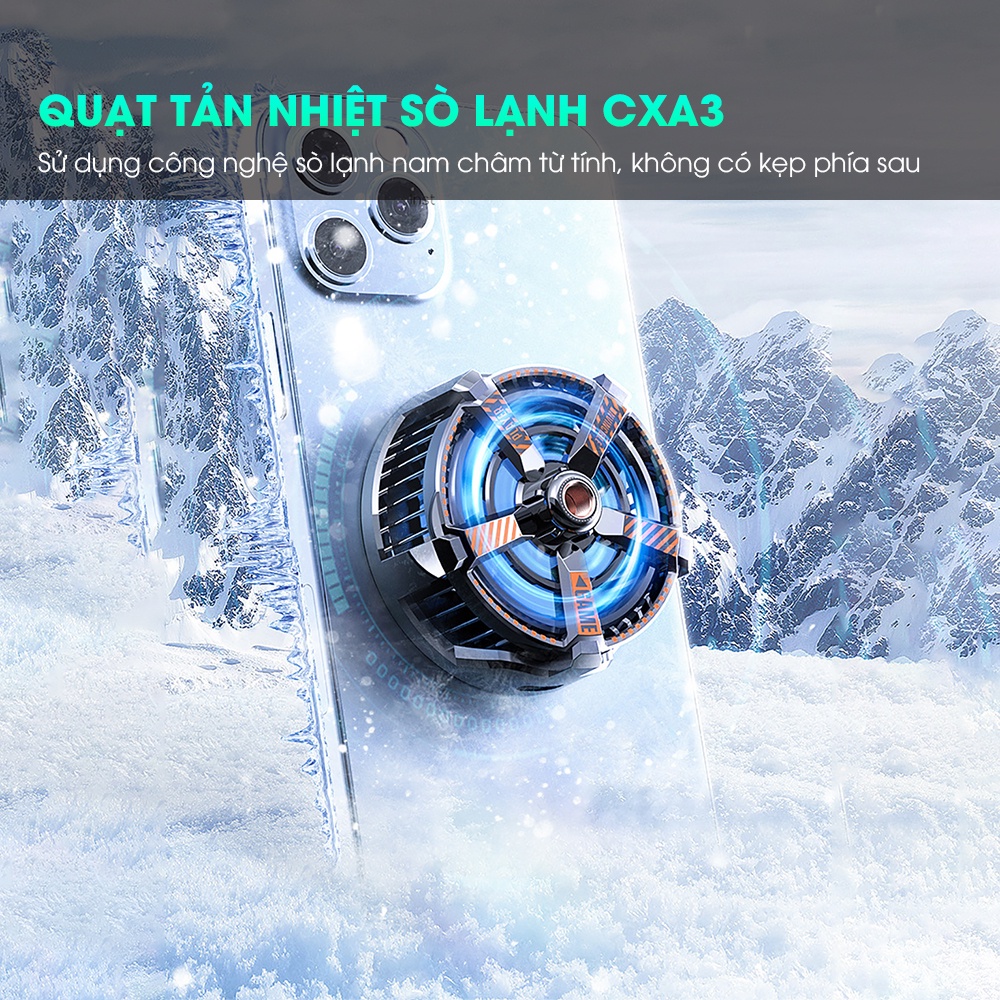 Quạt tản nhiệt điện thoại sò lạnh SIDOTECH CXA3 led gaming nam châm từ tính làm mát nhanh có gắn livestream chơi game