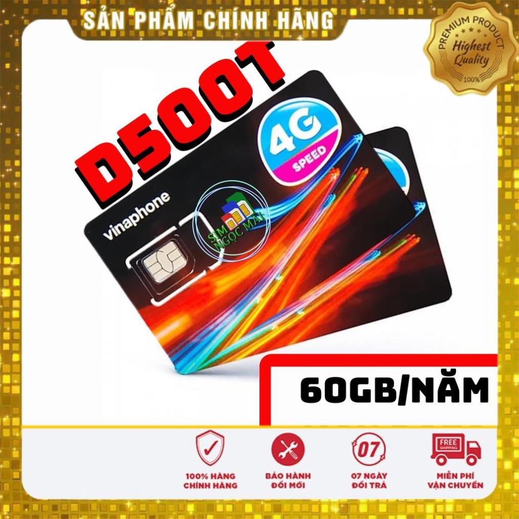 Sim 4G Vinaphone D500 , D500T Trọn Gói 1 NĂM - 60GB DATA - TỐC ĐỘ CAO - XÀI THẢ GA KHÔNG LO VỀ GIÁ - THÍCH HỢP PHÁT WIFI