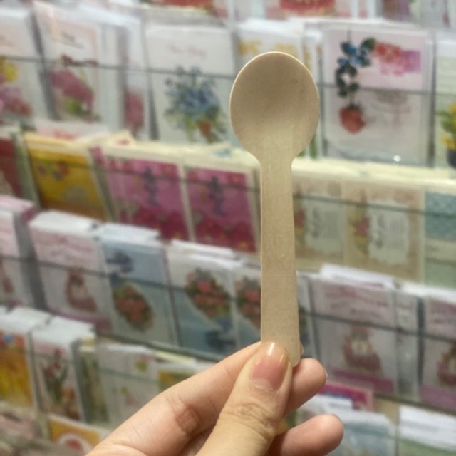 100 Cái Thìa Gỗ 10Cm Dùng 1 Lần Bảo Vệ Môi Trường