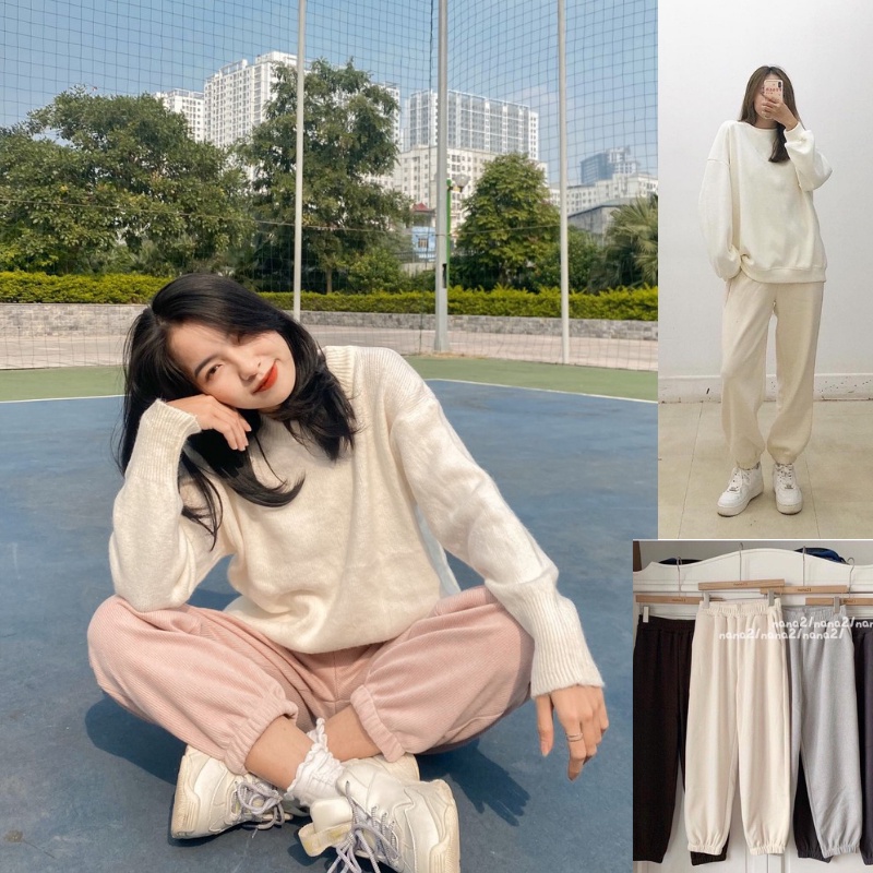(Loại dày đẹp) QUẦN BOOM NỮ CHẤT TĂM HÀN ĐẸP DÀY DẶN, QUẦN JOGGER CHO NỮ BO GẤU