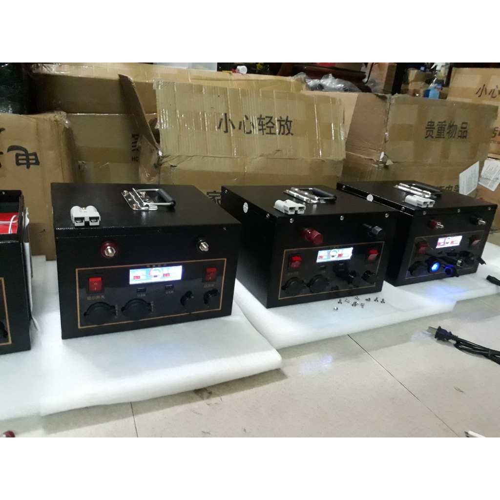 Bình Pin Lithium 12V-100AH Dung lượng thực CÓ LED hiển thị