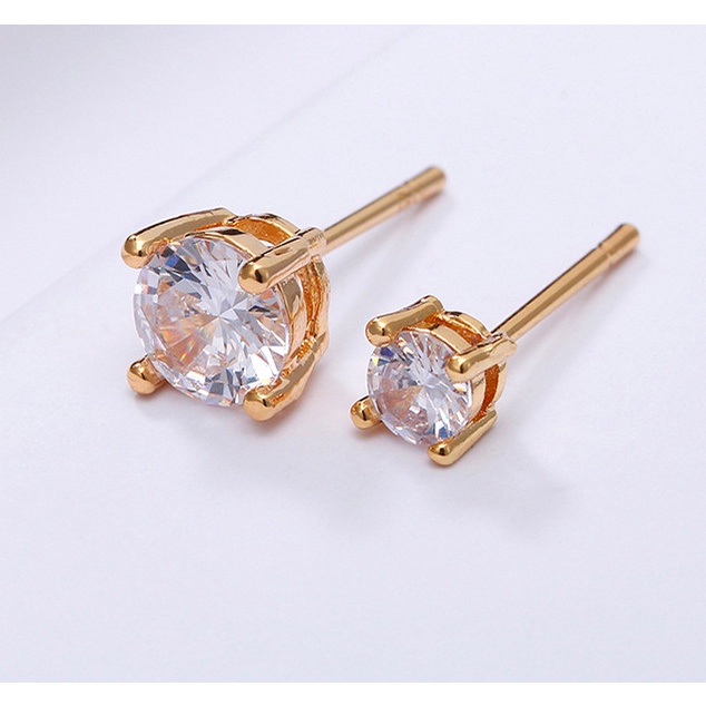 Khuyên Tai Đính Đá Zircon Nhỏ Nhắn Dễ Thương Thời Trang Cho Nữ