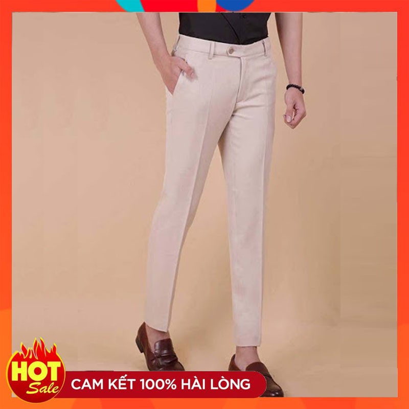 Quần Tây Kem Kiểu Dáng Hàn Quốc, Phong Cách Trẻ Trung, Tôn Dáng Tăng Chiều Cao , Mang Đến vẻ Lịch Lãm Sang Trọng