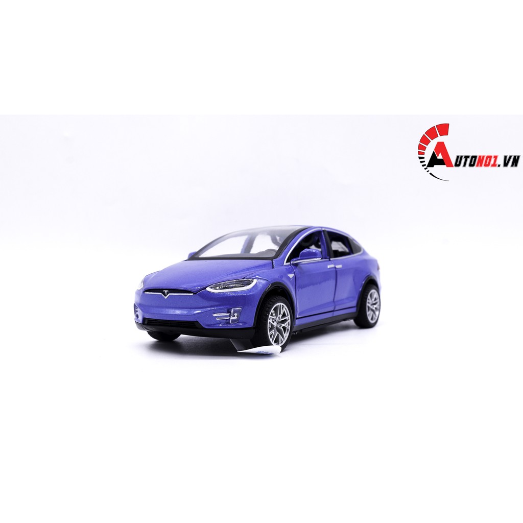 MÔ HÌNH XE TESLA X90 BLUE 1:32 HUAYI ALLOY 7649