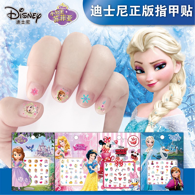 Set dán móng tay 3D công chúa Elsa mẫu mới đáng yêu cho bé
