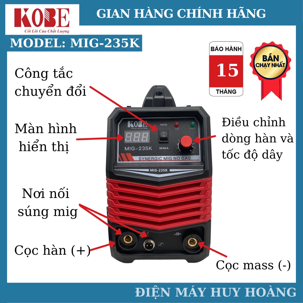 Máy hàn mig  mini KOBE 235K - mic 252K - Máy hàn 2 chức năng mig-que giá tốt nhất