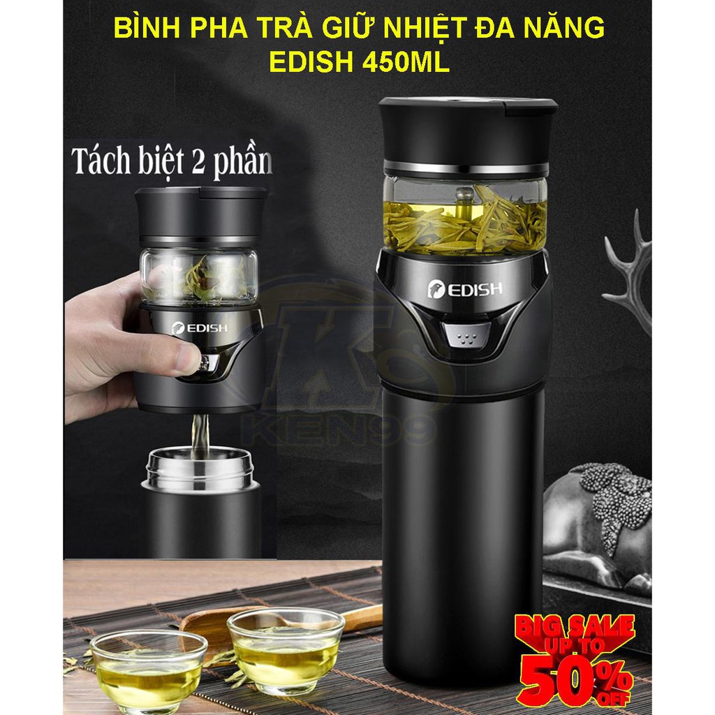 - Bình pha trà giữ nhiệt , Bình pha trà Edish  / KAW Có Lưới Lọc - Sản Phẩm Loại 1