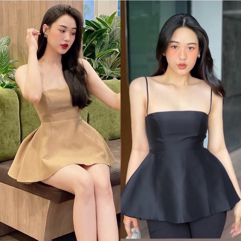 Áo Peplum Hai Dây Đơn Giản