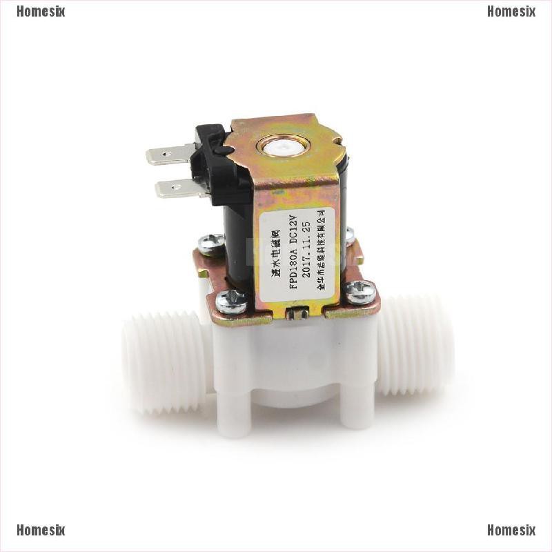 [YHOMX] 1/2&quot; N/C Electric Solenoid Valve 12V Magnetic Water Air Normally Closed TYU