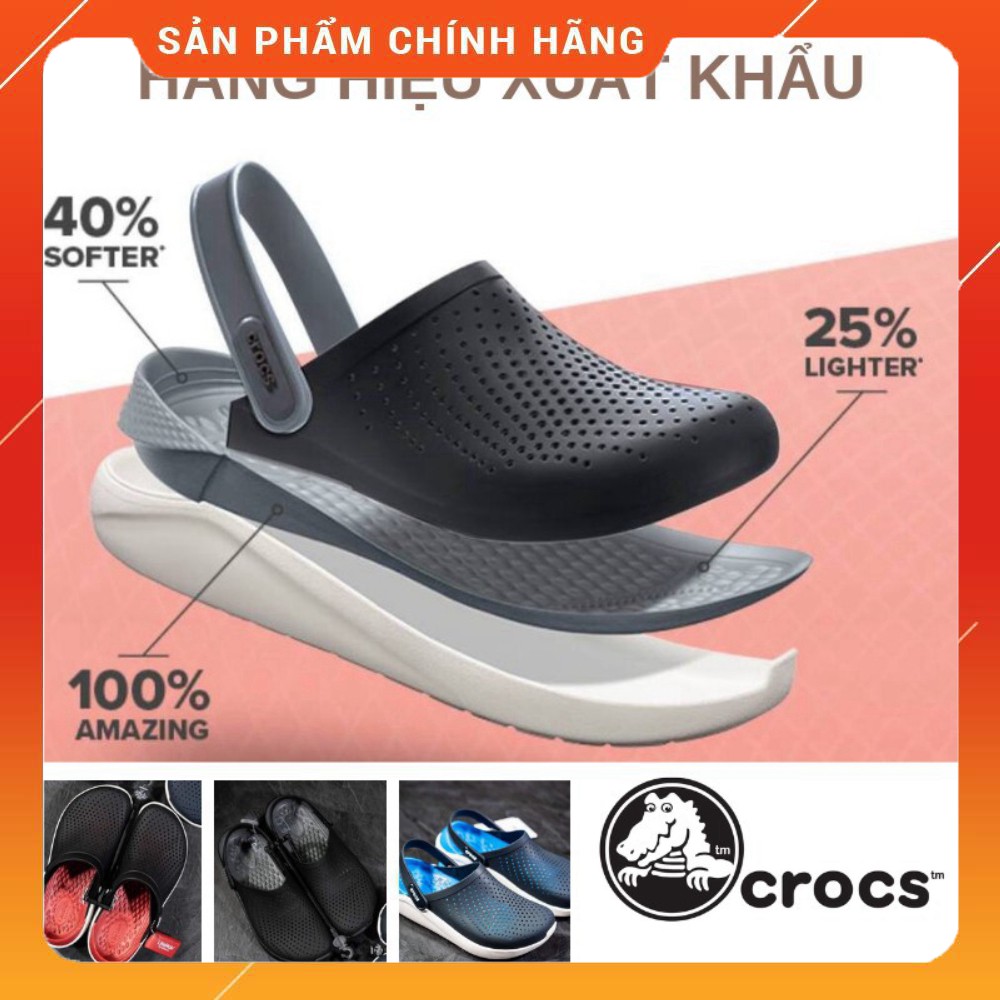 Dép sục nam nữ / dép đúc massage nam Cá sấu Crocs Duet vnxk chuẩn xịn chuẩn chính hãng