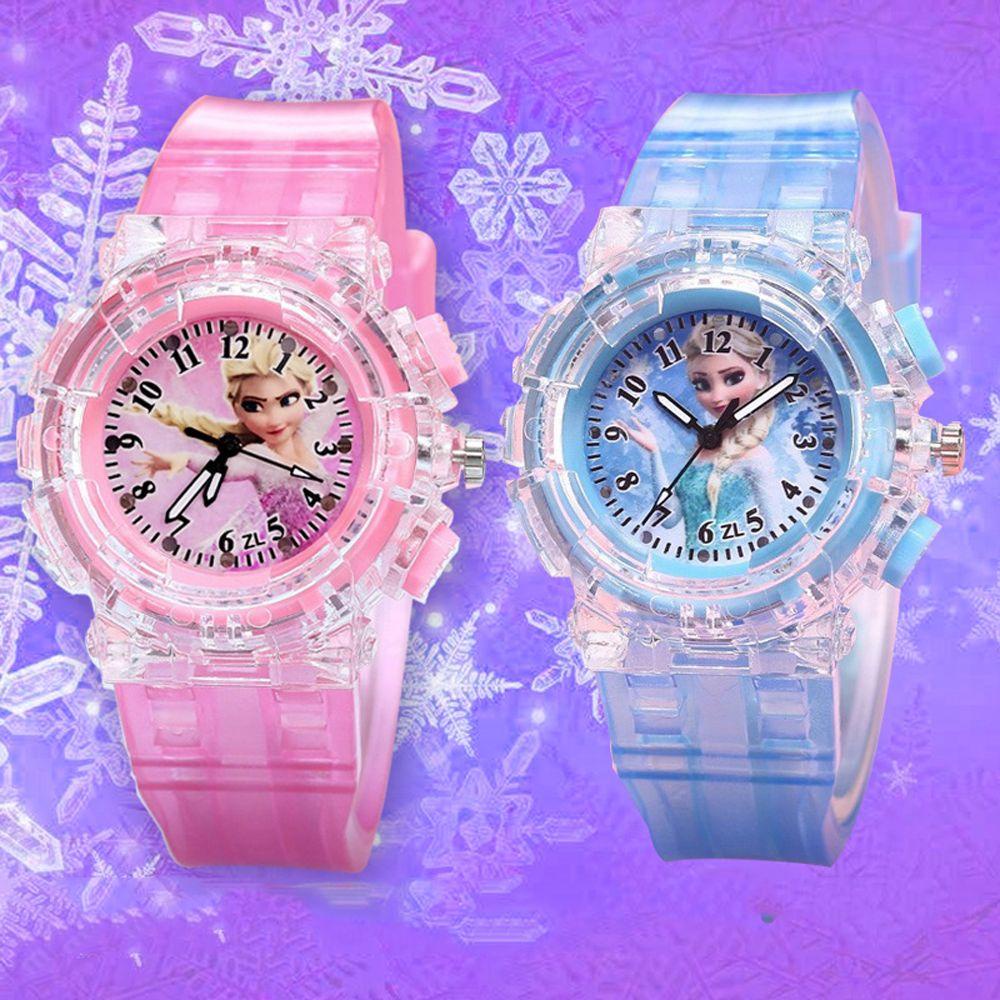 Đồng Hồ Đeo Tay Có Đèn Flash In Hình Elsa Dễ Thương Cho Bé