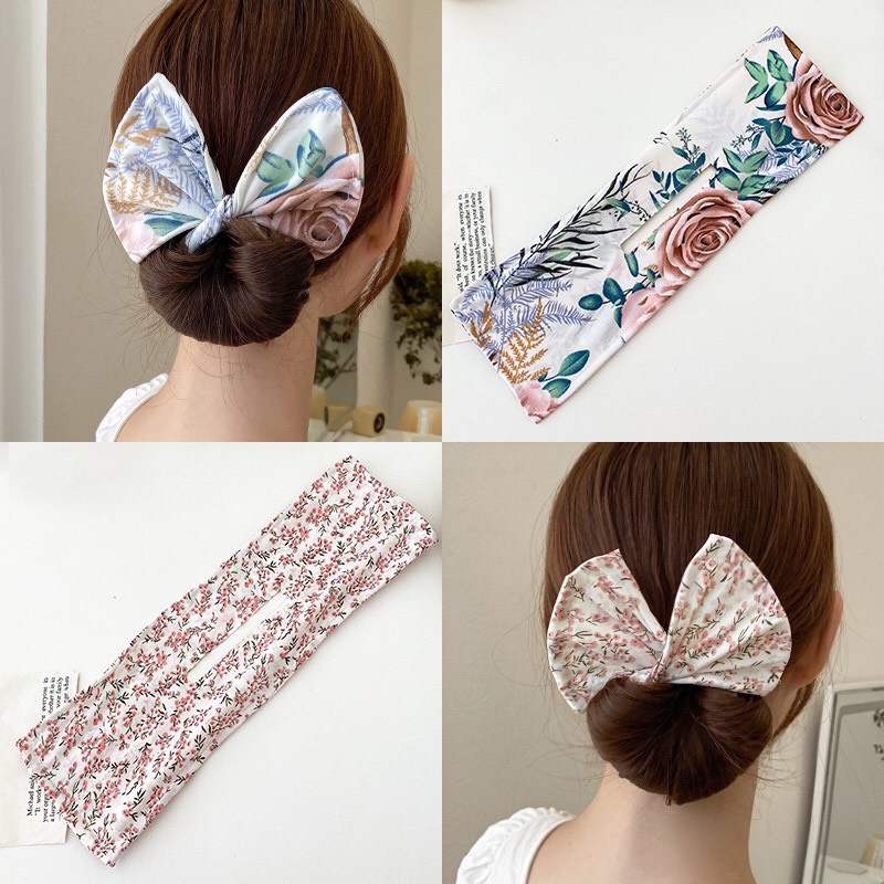 Dụng cụ dây búi tóc bản to củ tỏi hình nơ tiện lợi hot trend nhiều mẫu đẹp Tatitava