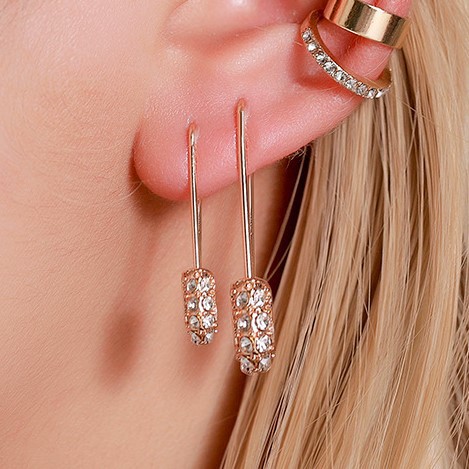 Bông Tai Đính Đá Sáng Tạo Theo Phong Cách Hàn Quốc