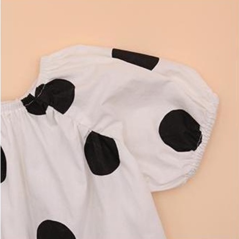 Đầm công chúa  tay ngắn hoạ tiết chấm bi cho bé gái từ 2-9 tuổi