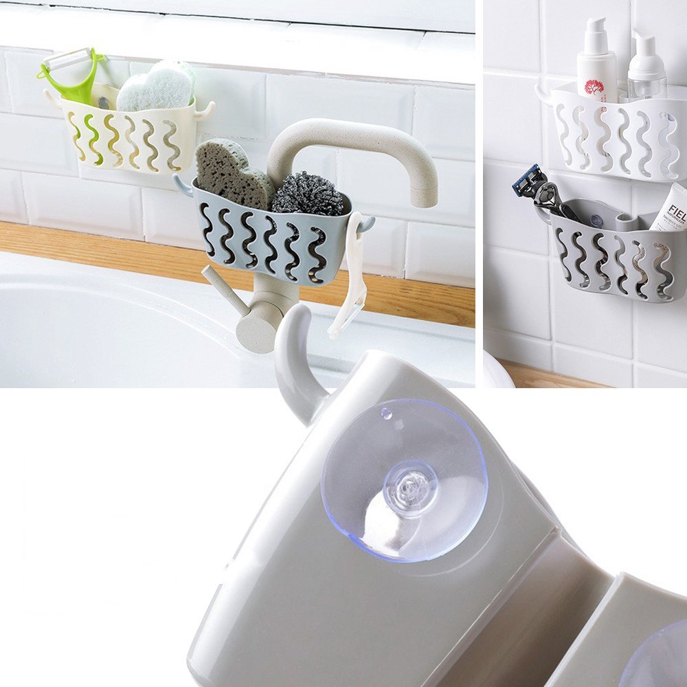 Kitchen  Sink Strainer Drain / Punch-free Suction Cup Storage Hanging Basket / Dish Cloths Rack / Vegetable Fruit Drainer Filter Shelf / Suction Sponge Storage Shelves / Kitchen  Sink Tools