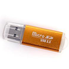 Đầu đọc thẻ nhớ Micro SD vỏ nhôm chuẩn usb 2.0 có đèn tín hiệu và lỗ treo móc khóa, đầu lọc thẻ nhớ mini nhiều màu