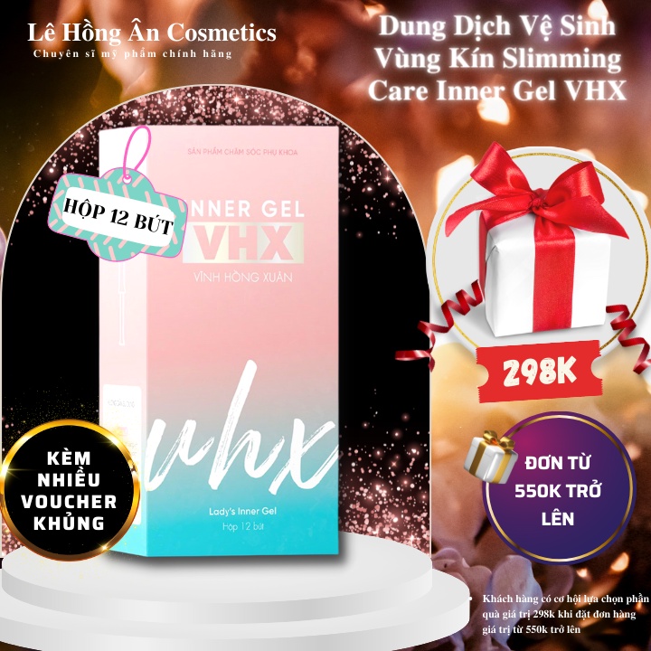 Inner gel slimming care x3 dung dịch vệ sinh Vĩnh Hồng Xuân se khít vùng kín hộp 12 bút