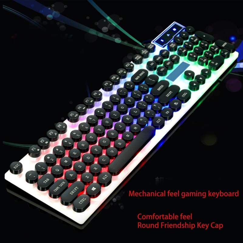 Bàn Phím Cơ Chơi Game 104 Phím Có Đèn LED Nền Màu Xanh Dương RGB Độc Đáo Cho Laptop / Máy Tính Để Bàn