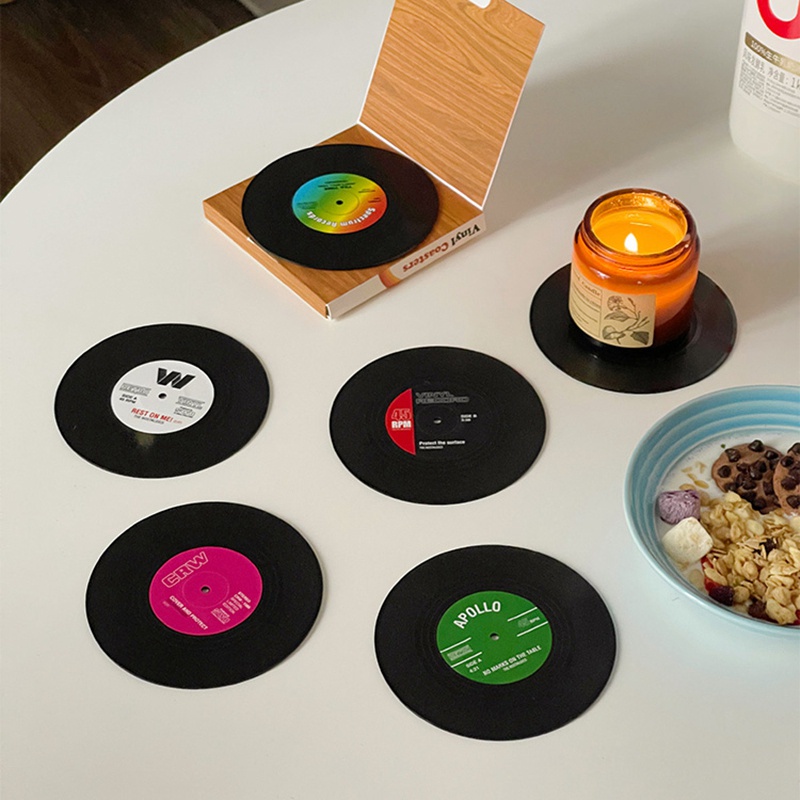 Set 2/4/6 Tấm Lót Đĩa CD Vinyl Sáng Tạo
