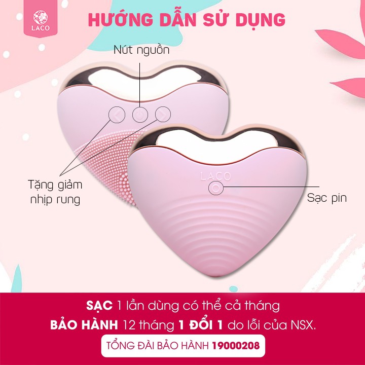 [SIÊU SALE - RẺ VÔ ĐỊCH] Máy Rửa Mặt Laco Luxury Làm Sạch Sâu Massage Đẩy Tinh Chất Nâng Cơ Giảm Nọng Cằm