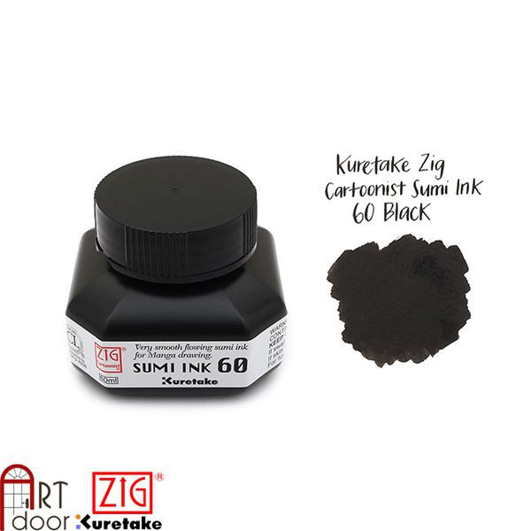 [ARTDOOR] Mực vẽ truyện tranh KURETAKE Zig Sumi Ink (Đen mượt, 60ml)