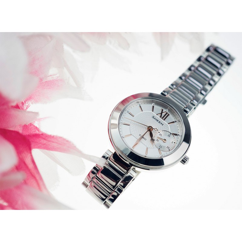 Đồng hồ Casio Sheen cao cấp dành cho nữ SHE-3050, dây kim loại