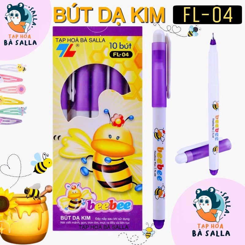 Hộp 10 Bút Dạ Kim - Bút lông kim TL - FL04 Beebee Màu Tím