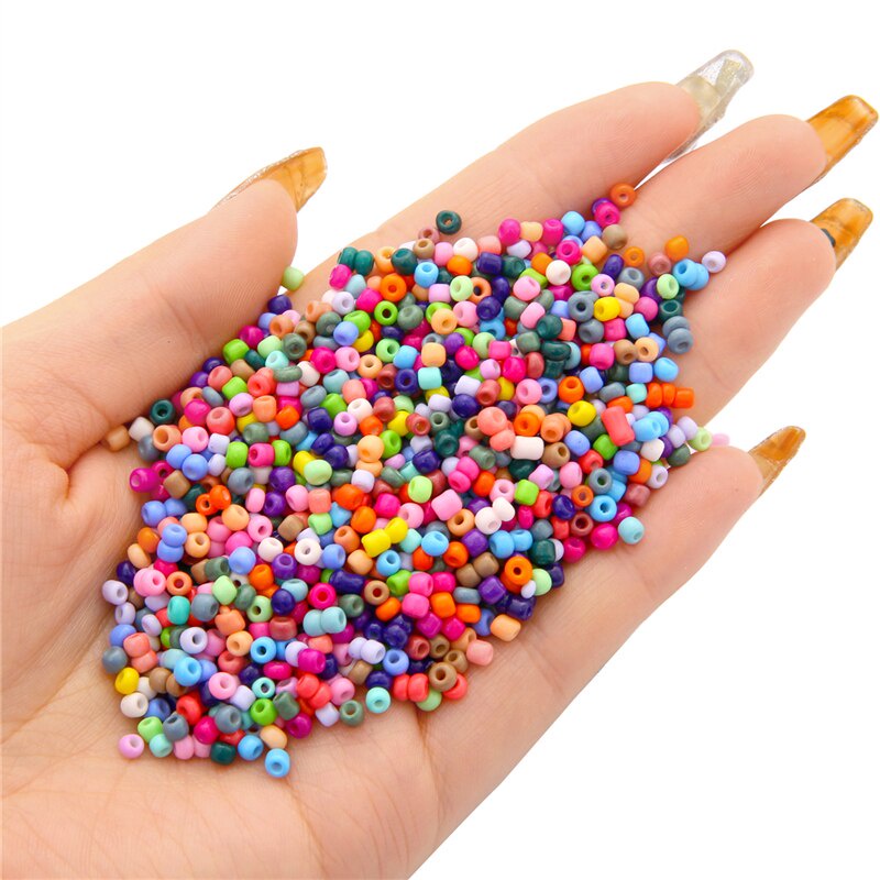 Set 1000 hạt cườm 3mm màu trơn dùng làm đồ trang sức thủ công chuyên nghiệp
