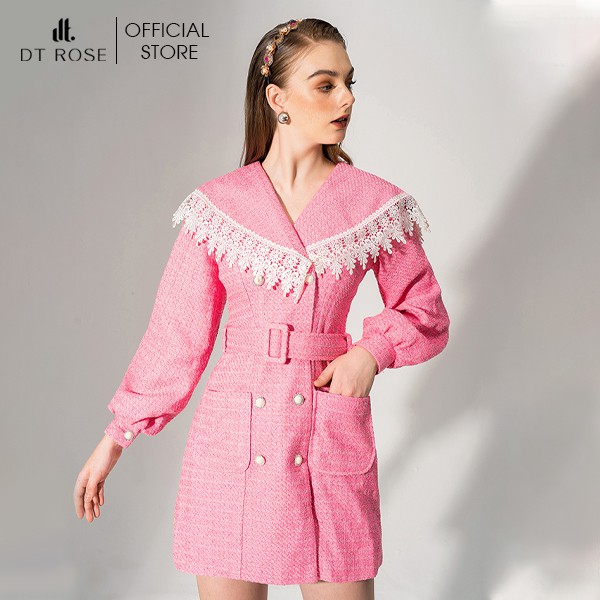 Áo Nữ DT ROSE Chất Liệu Dạ, Màu Hồng KVDH