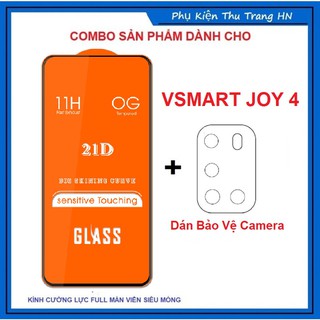 Vsmart Joy 4 - Combo kính cường lực full màn hình + dán bảo vệ camera cho Vsmart Joy 4