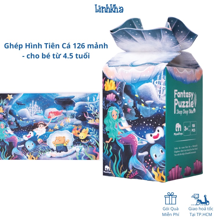 Bộ Ghép Hình Nàng Tiên Cá Đại Dương Sâu Thẳm 126 Mảnh Cho Bé Từ 4.5 Tuổi MyndToys