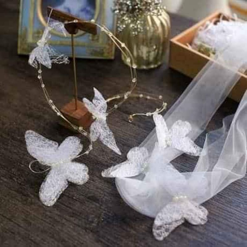 bộ cài voan ( phụ kiện cưới)