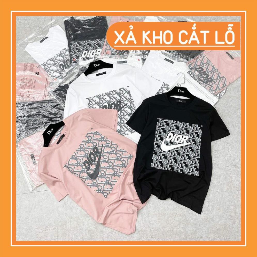 áo thun - áo phông - unisex đen hồng cao cấp chất đẹp thương hiệu N.i k. e D.i o. r qccc