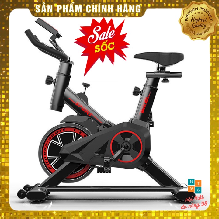 Xe đạp thể dục thể thao tập gym tại nhà, có đồng hồ cảm biến nhịp tim, điều chỉnh được kích thước phù hợp nhiều lứa tuổi