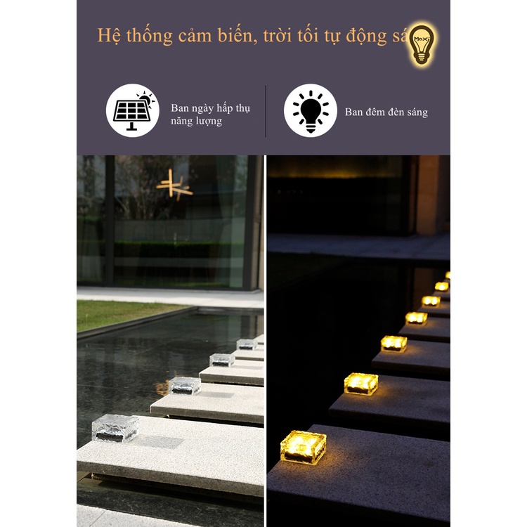 【HÀNG SẴN】Đèn năng lượng mặt trời sân vườn viên đá trang trí DECOR ngoài trời chống thấm nước MOXI.