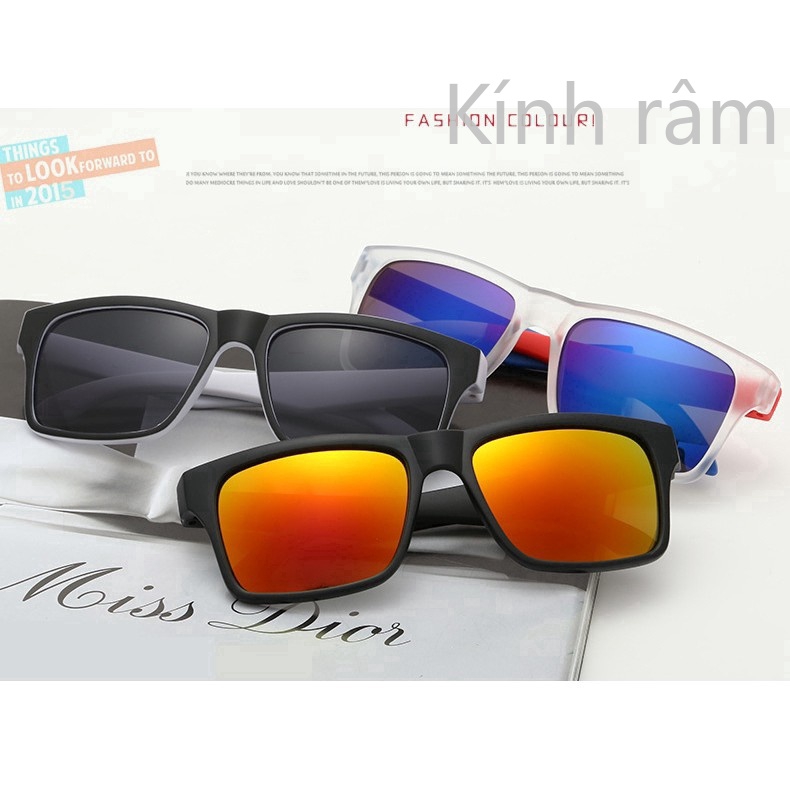 Kính mát tròng vuông phản quang cho nam và nữ