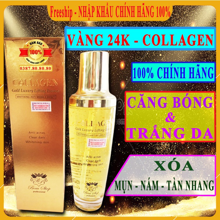 [CHÍNH HÃNG - Freeship] Serum vàng 24k dưỡng trắng da collagen/ Tinh chất vàng 24k, serum trắng da chính hãng beau shop