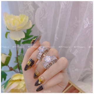 ᴾᵀᴺᵃᶜᶜ Nhẫn bạch kim hột cao full đá paget