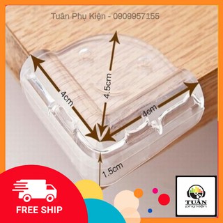 Miếng Silicon Dẻo Bịt Góc Bàn, Bọc Che Cạnh Bàn, Chống Va Đập An Toàn Cho Bé Tặng Kèm Keo Dán