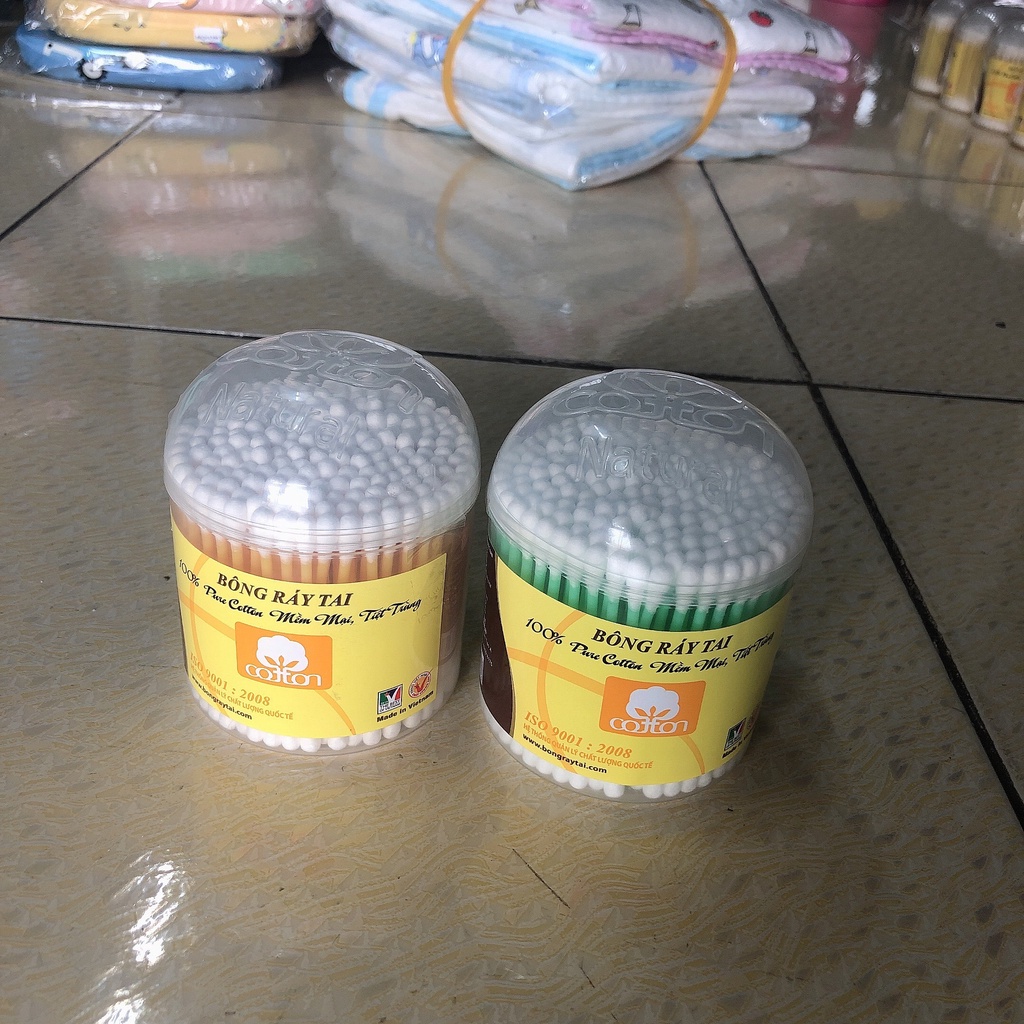 Tăm bông ráy tai Lovely đầu bông siêu thấm hút, mềm mịn hộp 200 que cao cấp
