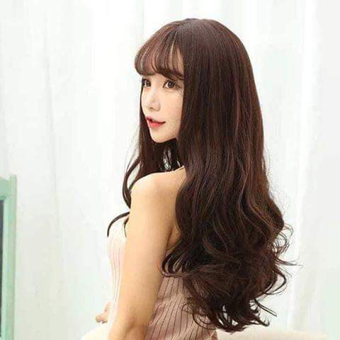 Tóc giả nguyên đầu xoăn dài đẹp xuất sắc tặng kèm lưới và lược
