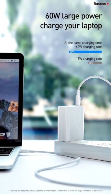 Bộ sạc nhanh 60w đa năng, công suất cao BS PPS Quick Charger cho Smartphone/ Tablet/ Laptop