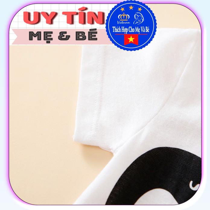 BodySuit,áo liền quần dễ thương ngắn tay kiểu chim thiên nga cho bé gái (029A), cotton 100%,thương hiệu Aiueo Nhật Bản.