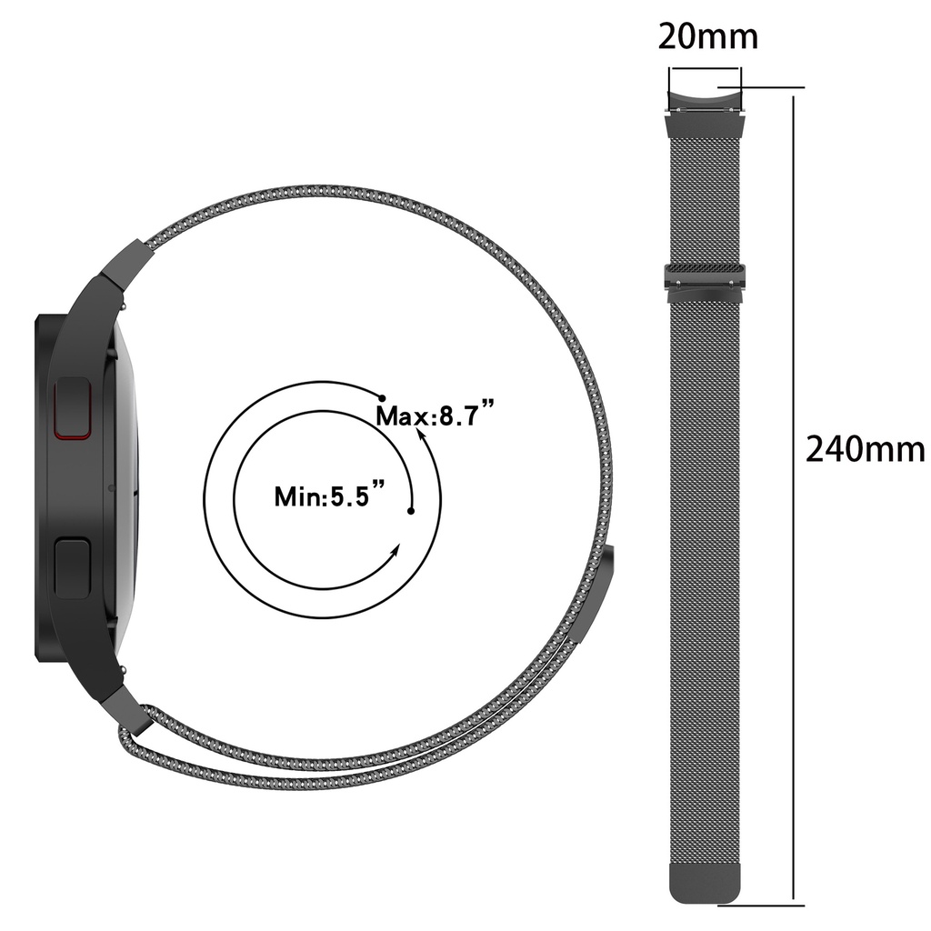 Dây Đeo Inox Milanese Cho Đồng Hồ Thông Minh Samsung Galaxy Watch 5 Pro 45mm 4 Classic 46mm / Watch5 44mm 40mm