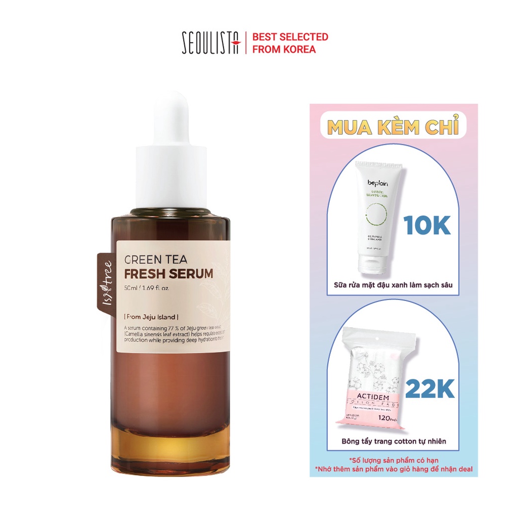 Tinh chất trà xanh nuôi dưỡng da ISNTREE Green Tea Fresh Serum