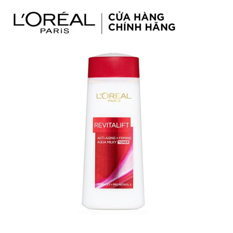 Nước hoa hồng săn chắc da và giảm nếp nhăn L'Oreal Paris Revitalift Aqua Milky 200ml