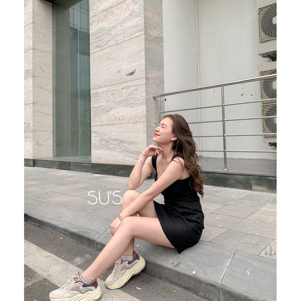 [Mã SKAMA06 giảm 8% tối đa 50K đơn 250K] Váy 2 dây bản to trơn thô mềm chun lưng V500 SUSTORE | BigBuy360 - bigbuy360.vn