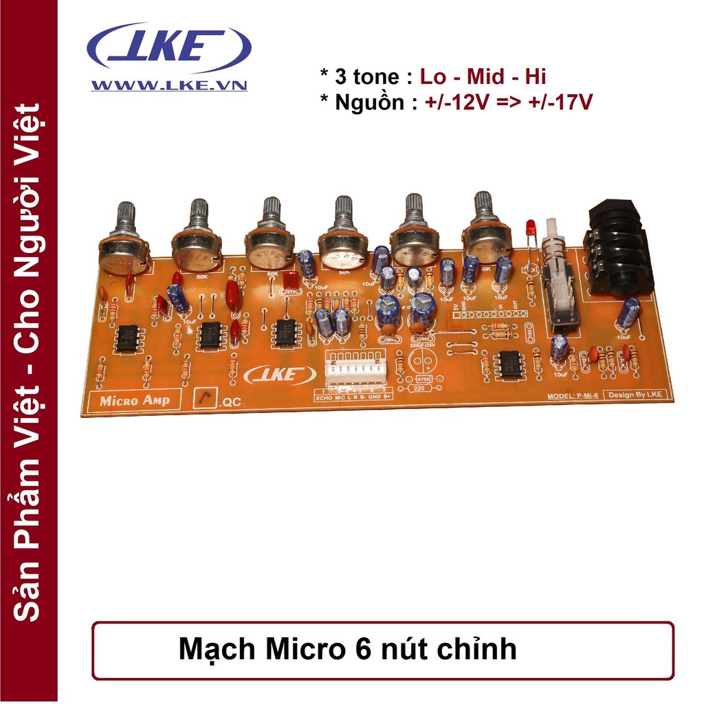 Mạch micro 6 nút chỉnh LKE